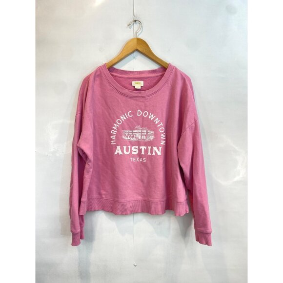 Anthropologie Maeve City Crew Austin Pink Pullover Sweatshirt Size Medium - Picture 2 of 9